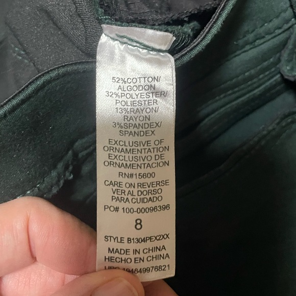 Democracy Womens Ab Technology Skinny Jeans Size 8 Green Denim Mid Rise Stretch - Picture 3 of 8